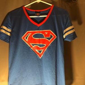 Woman’s Superman Netted Jersey T Shirt